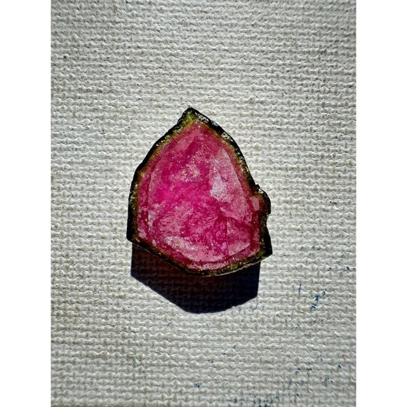 17.5 cts. Watermelon Tourmaline Natural Crystal Slice - Custom Cabochon #4 - Picture 5 of 5